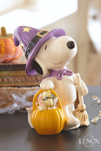 Lenox Peanuts Halloween Witch Snoopy Figurine  Woodstock Bewitching Treats  NEW2