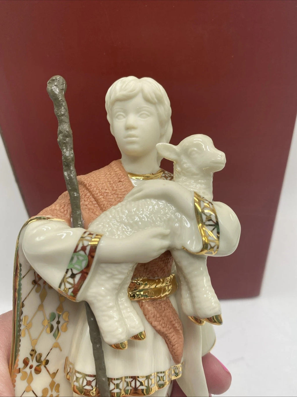 Lenox First Blessing Nativity Shepherd Boy With Lamb Figurine Christmas NEW8