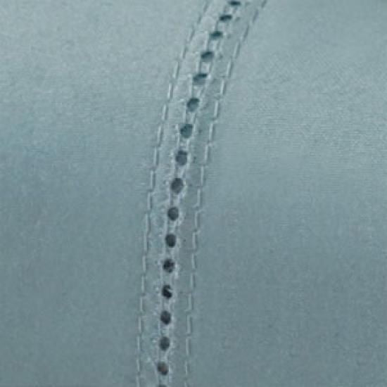 Sferra Monroe Blue King Bedskirt 3PC Solid Chocolate Gathered 100% Cotton NEW3