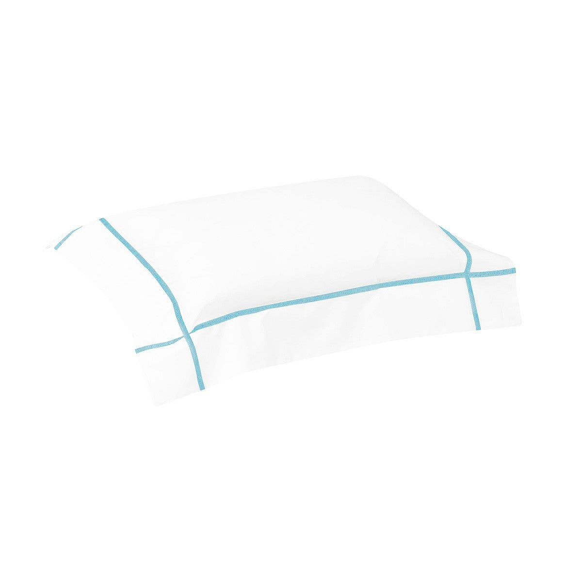 Yves Delorme Athena Queen Duvet Euro Set 3PC Aqua Stripes Egyptian Percale NEW10
