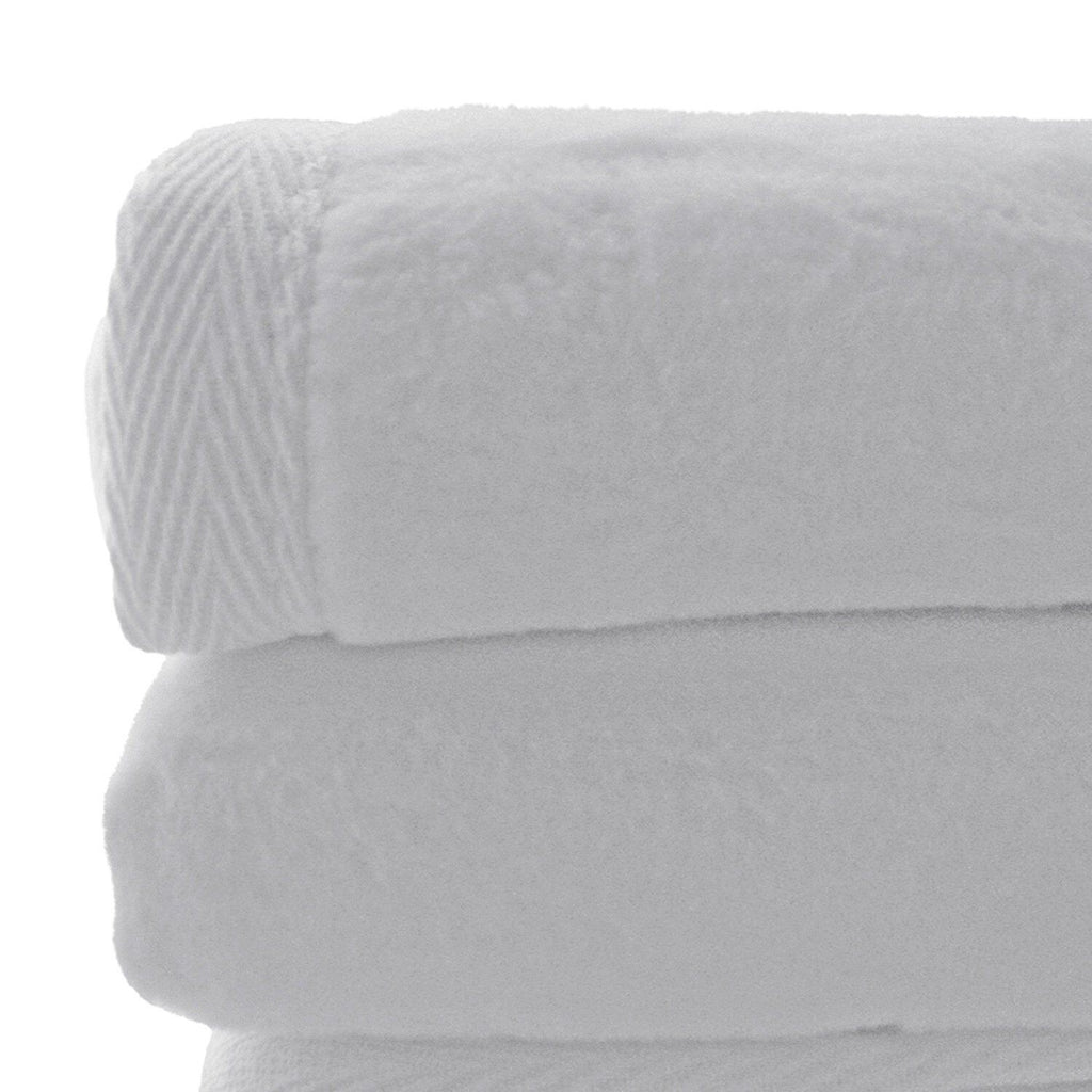 Sferra White Twin Plush Blanket Combed Cotton Home Collection Soft Portugal NEW2