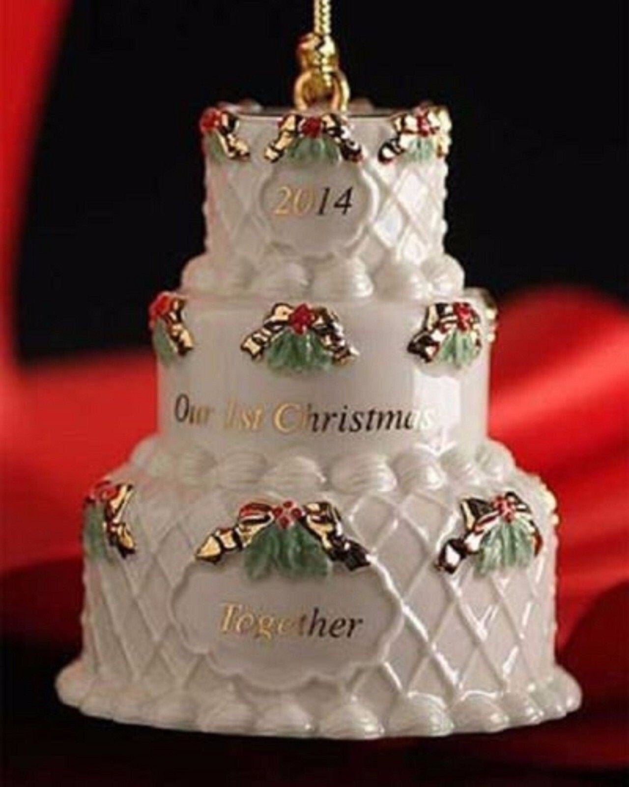 Lenox 2014 Wedding Cake Ornament Our 1st First Christmas Together Gift NEW1