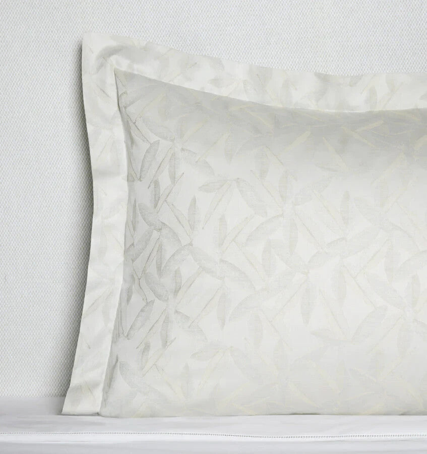 Sferra Terracina Slate Euro Sham Grey Floral Cotton Sateen Jacquard Italy NEW0