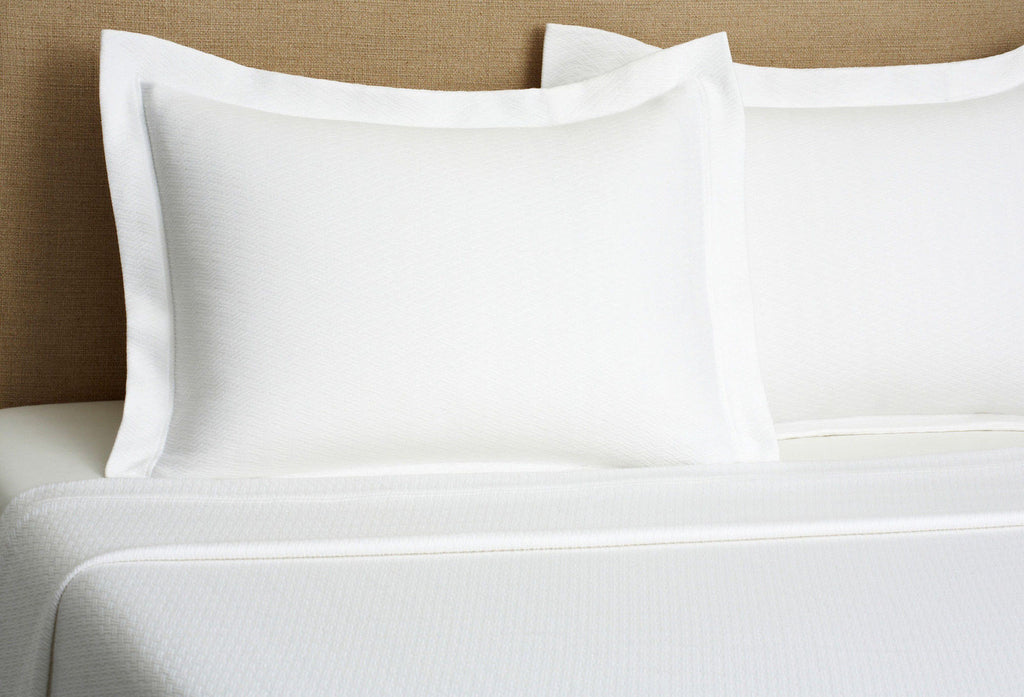 Sferra Morada White Euro Sham Solid Basket Weave 100% Cotton Matelasse Soft NEW0