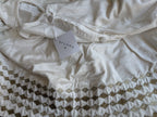 Sferra Lucido Ivory Velvet Christmas Tree Skirt Gold Diamond Embroidery 60" NEW4