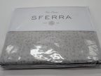 Sferra Catella Queen Grey Duvet Cover Squares Cotton Sateen Jacquard Italy NEW2