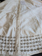 Sferra Lucido Ivory Velvet Christmas Tree Skirt Silver Diamond Embroidery 60 NEW10