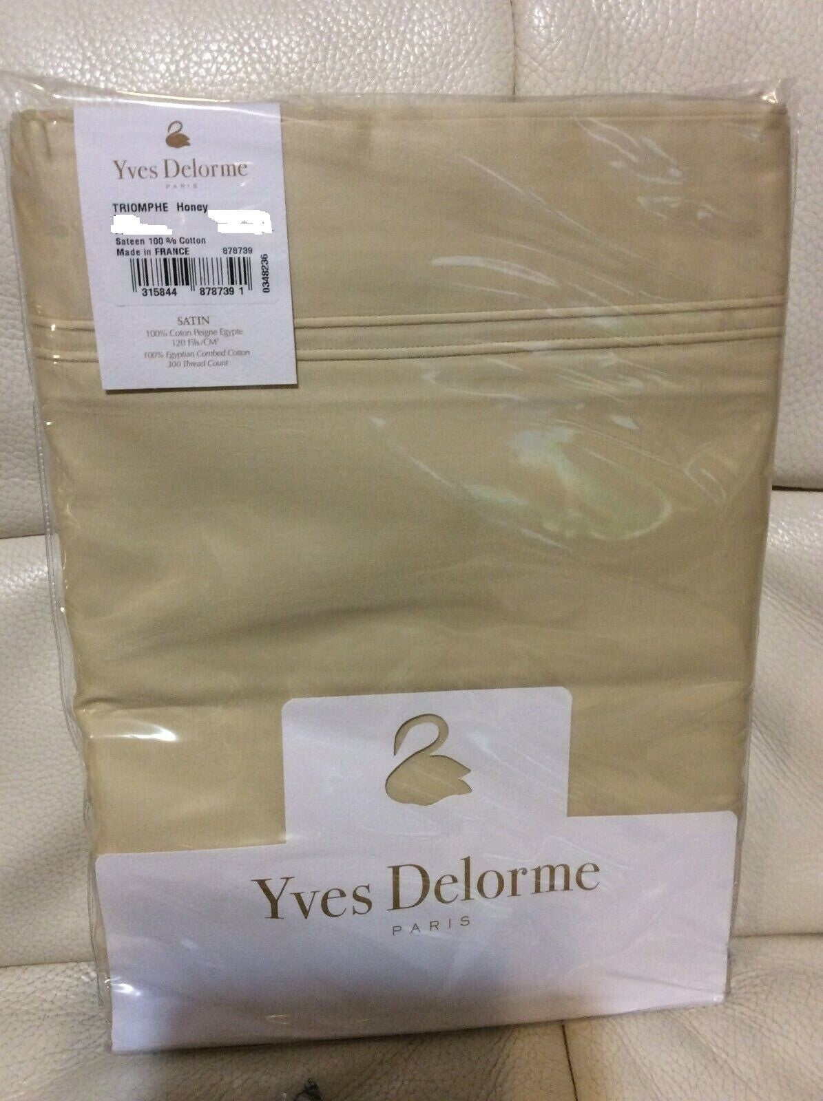 Yves Delorme Triomphe Honey King Pillowcases 2 Solid Egyptian Cotton Sateen NEW4