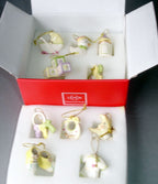 Lenox Baby Memories Mini Tree Ornaments Set 10 Booties Rattle Blocks Bottle NEW3