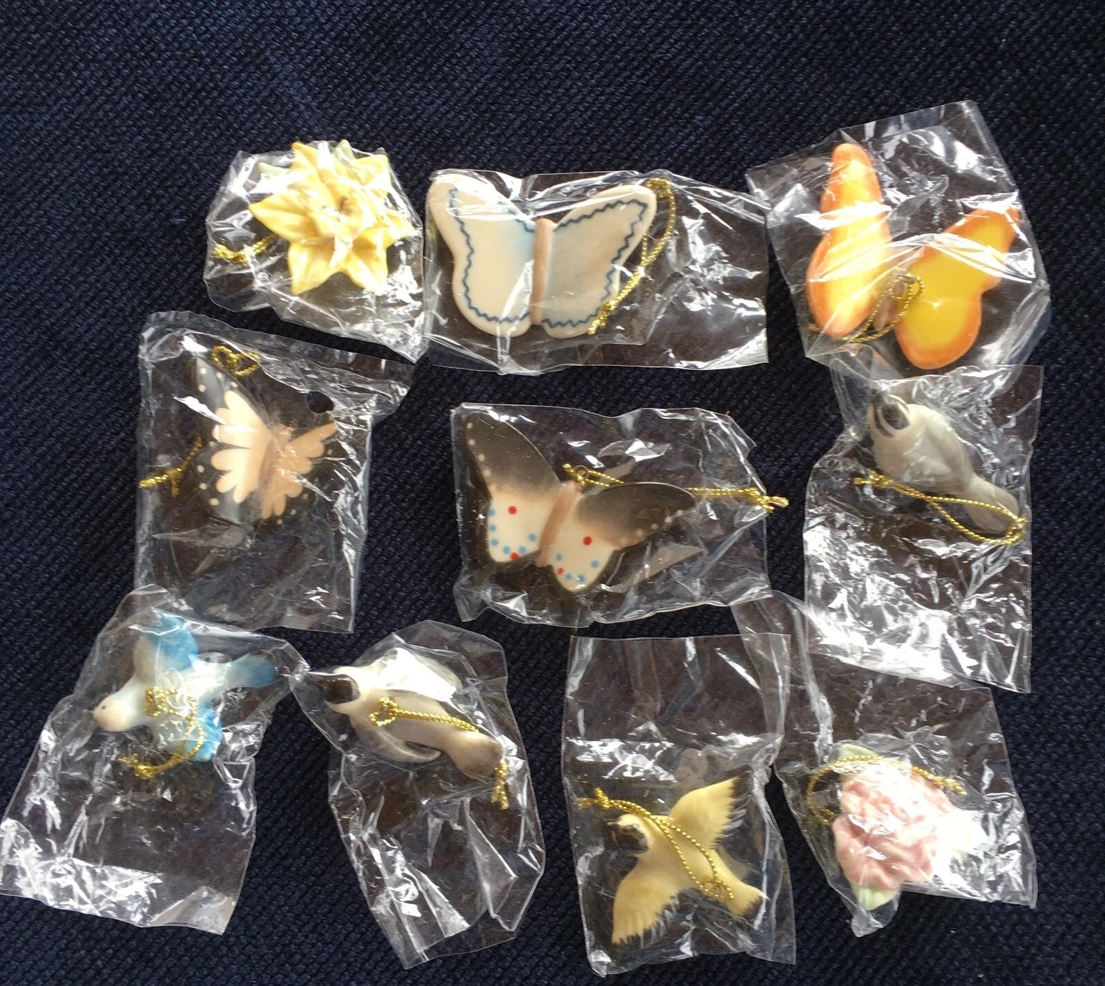 Lenox Spring Easter Mini Tree Ornaments Set 10 Flower Bird Butterfly Retired NEW8