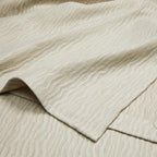 Sferra Ondate Dark Khaki King Blanket Cover Two Toned Textured Cotton Italy NEW4