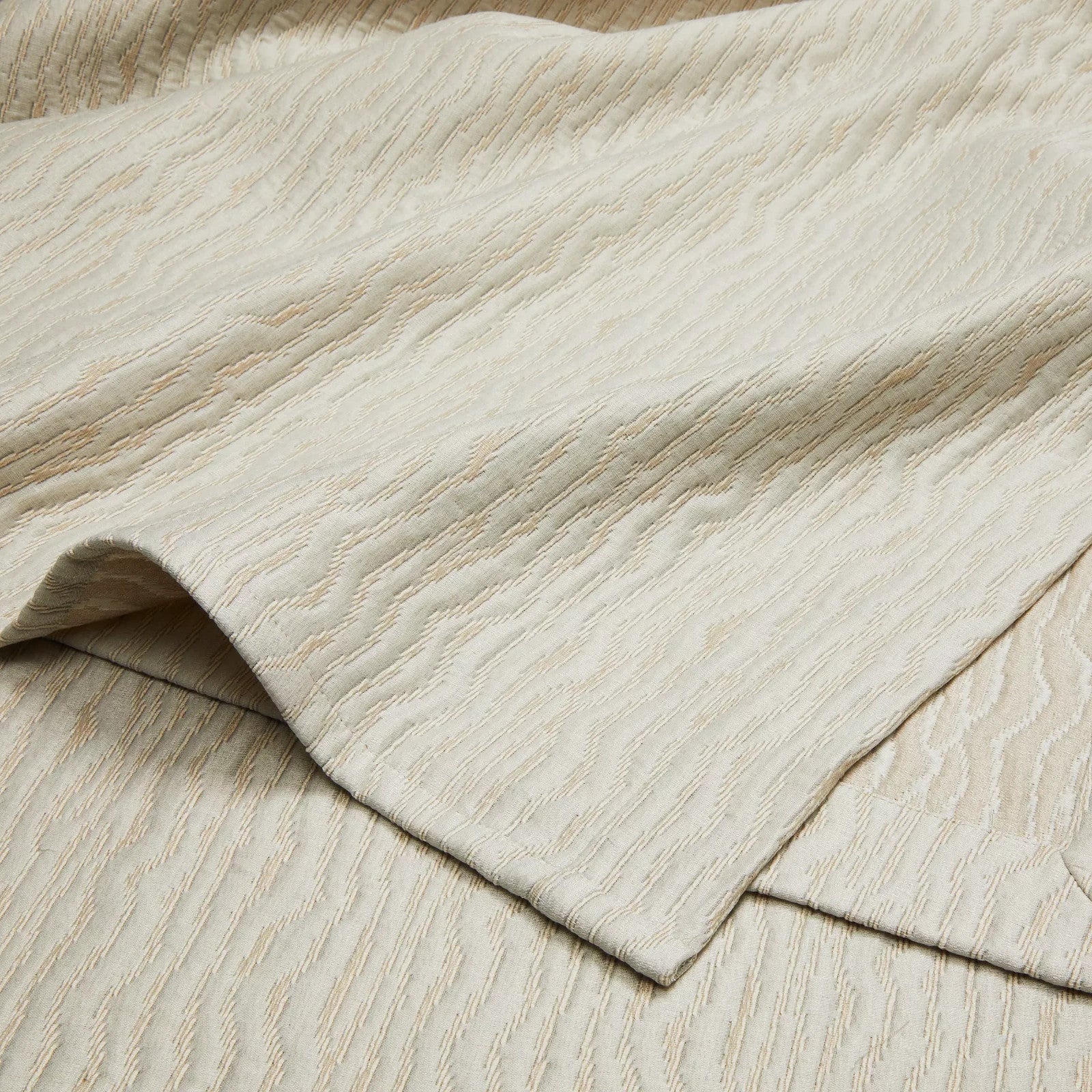 Sferra Ondate Dark Khaki King Blanket Cover Two Toned Textured Cotton Italy NEW4