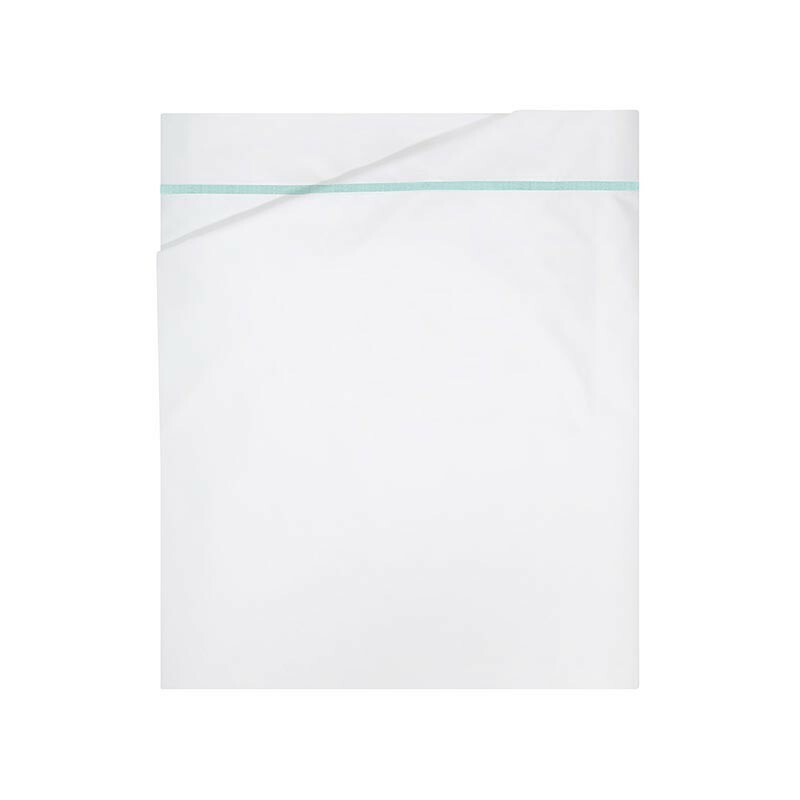 Yves Delorme Athena Queen Duvet Euro Set 3PC Aqua Stripes Egyptian Percale NEW12