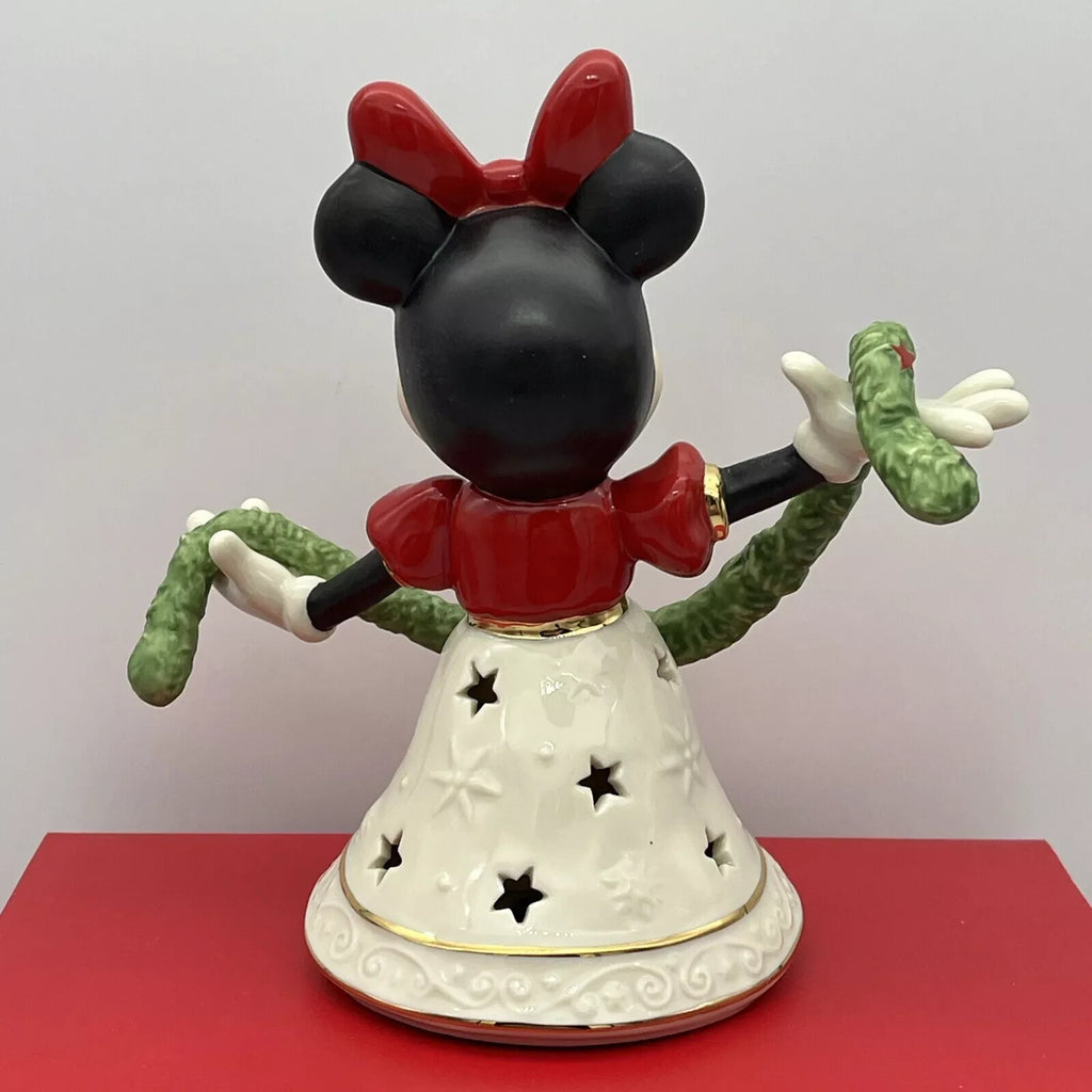 Lenox Disney Lighted Merry Minnie Figurine Mouse With Garland 6.5" Christmas NEW3