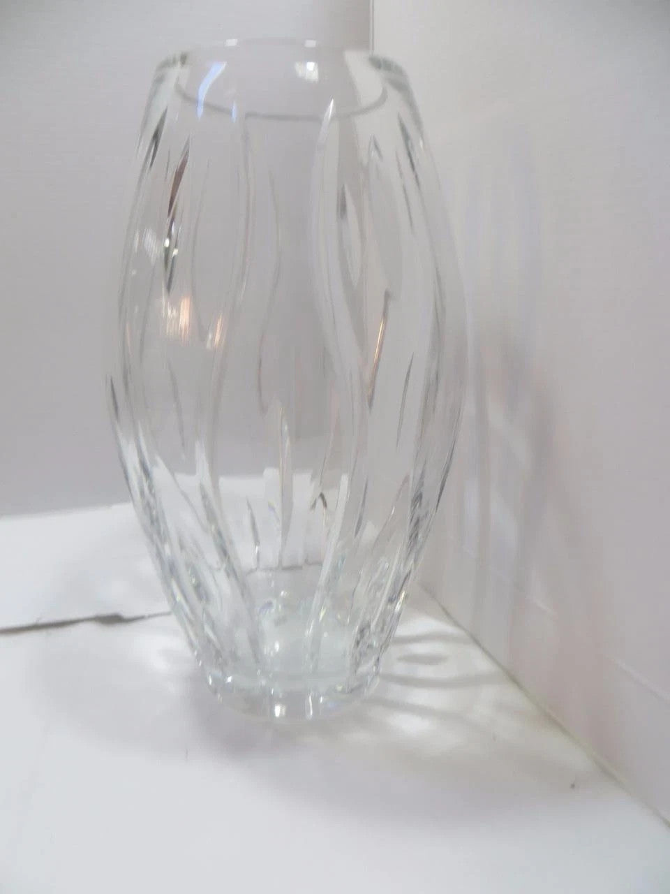 Lenox  Irish Spring Darcy Crystal Vase Vertical Cuts Hand Cut 10" Ireland NEW8