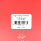 Lenox 2015 Partridge In A Pear Tree Ornament Porcelain Christmas Red Ribbon NEW5