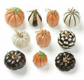 Lenox Mini Pumpkin Ornament 10 PC. Set Thanksgiving Halloween Autumn Gourds New0