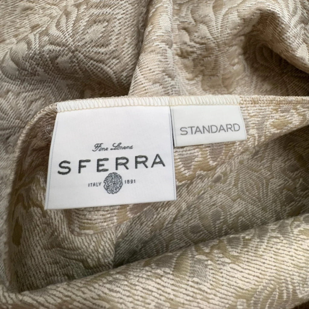 Sferra Veroli Khaki King Coverlet Textured Tile Motif 100% Cotton Italy NEW1