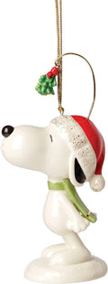 Lenox Peanuts Snoopy Under Mistletoe Figurine Ornament Beagle Dog Christmas NEW0