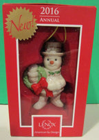Lenox 2016 Snowman Figurine Ornament Annual Happy Holly Days Christmas NEW9