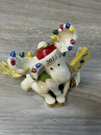Lenox 2012 Merry Moose Figurine Ornament Annual  Marcel School Crossing Sign NEW5