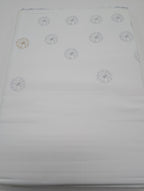 Yves Delorme Neige King Flat Sheet Embroidered Snowflakes Egyptian Cotton LE NEW14