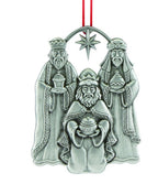 Reed & Barton Pewter Nativity Ornament Set 3 PC Family Kings Angel Christmas NEW2
