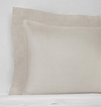 Sferra Carlotta Taupe Standard Sham Textured Cuff Sateen Jacquard Italy NEW1