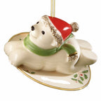 Lenox The Polar Bear Express Ornament Holiday Pattern Saucer Sled Christmas NEW1