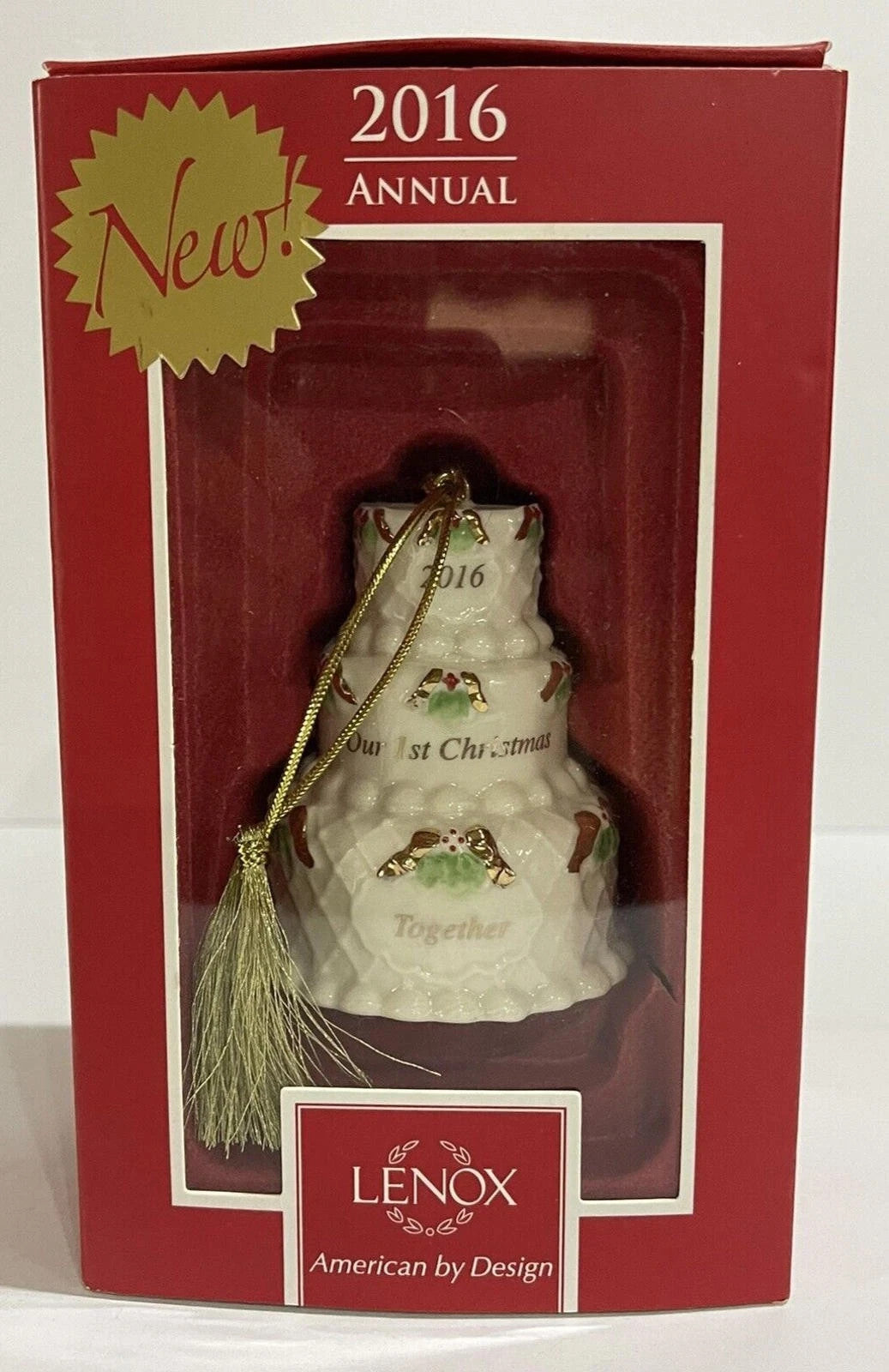 Lenox 2016 Wedding Cake Ornament Our 1st First Christmas Together Gift NEW10
