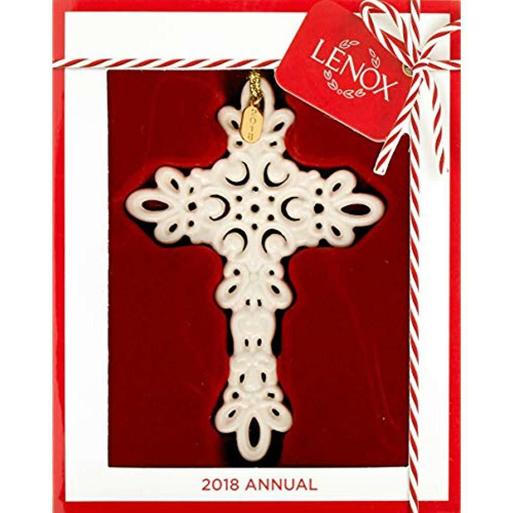 Lenox 2018 Snow Fantasies Cross Ornament  Annual Porcelain Christmas NEW IN BOX2