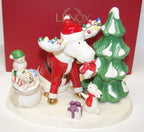 Lenox  Marcel The Moose Christmas Party Figurine Bag Of Toys Rabbit Owl Tree NEW11
