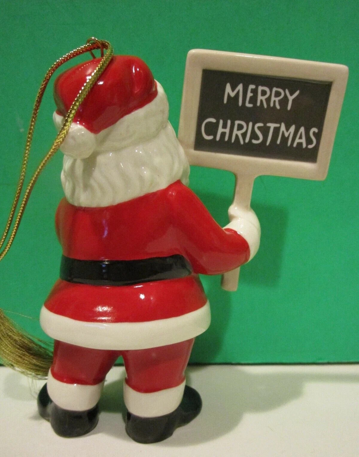 Lenox 2019 Santa Figurine Ornament Annual Holding Sign Merry Christmas Bell NEW3