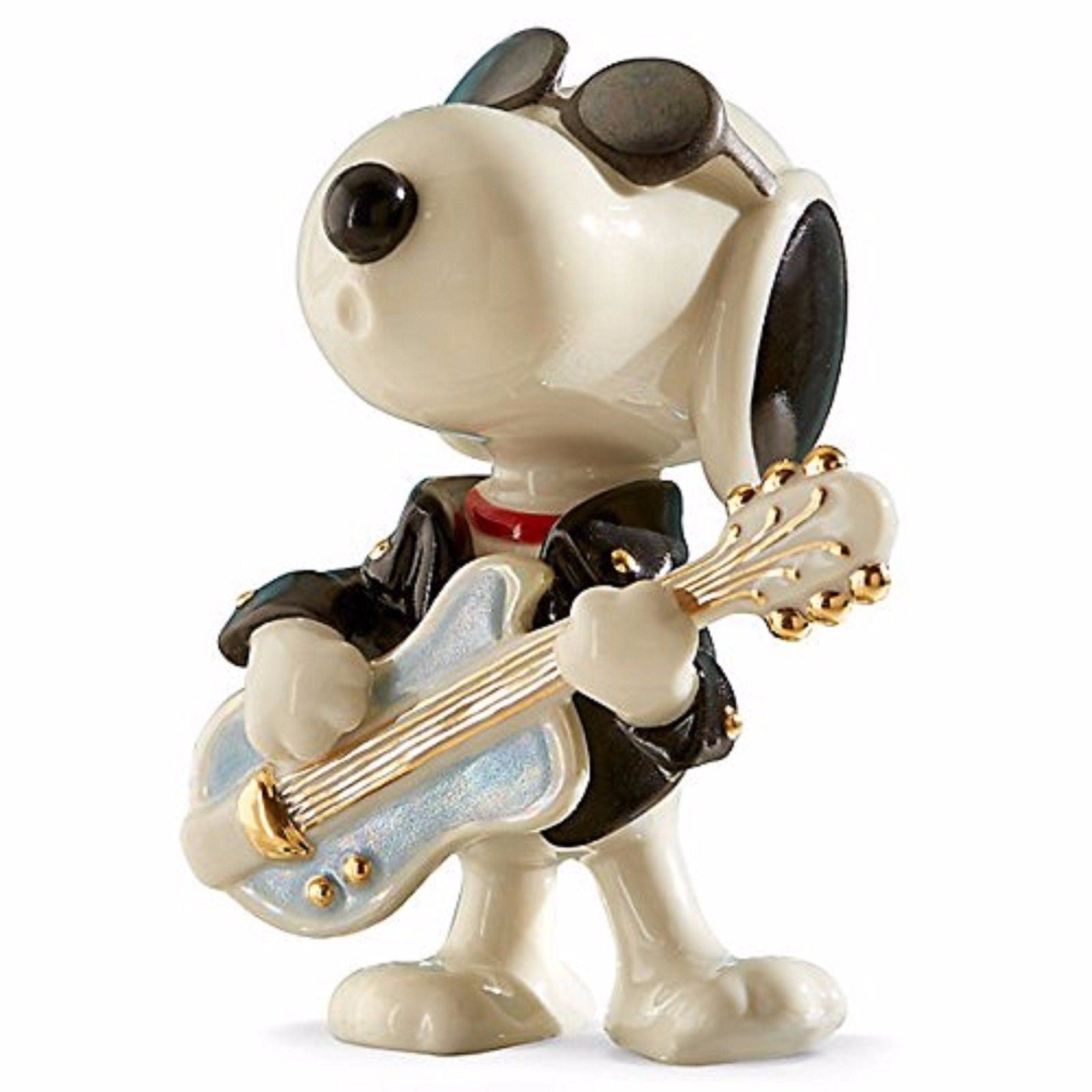 Lenox Peanuts Rockin Elvis Snoopy Figurine Cool Guitar Sunglasses Beagle COA NEW0