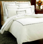 Sferra Grande Hotel Boudoir Sham Egyptian Percale White/Black Double Stitch New1