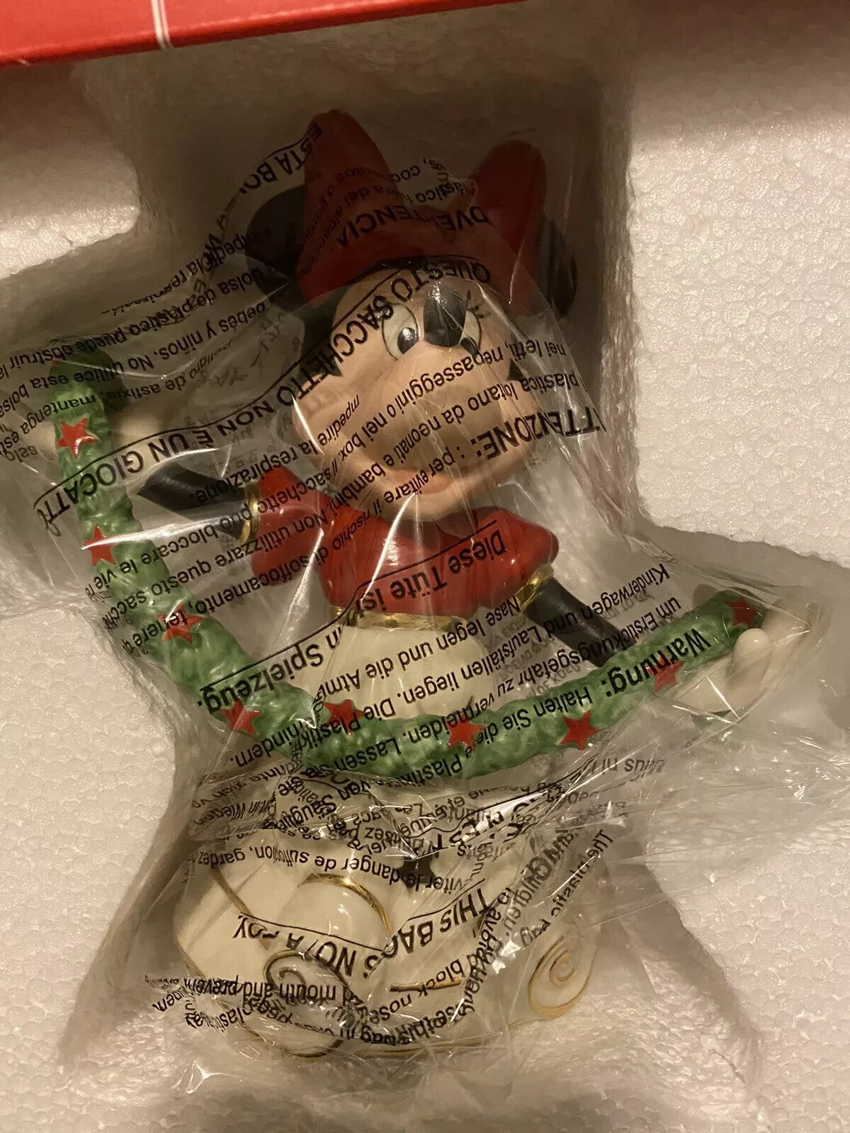 Lenox Disney Lighted Merry Minnie Figurine Mouse With Garland 6.5" Christmas NEW2