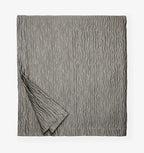 Sferra Ondate Queen Blanket Cover Sham Set 2PC Gunmetal Grey Textured Cotton NEW5