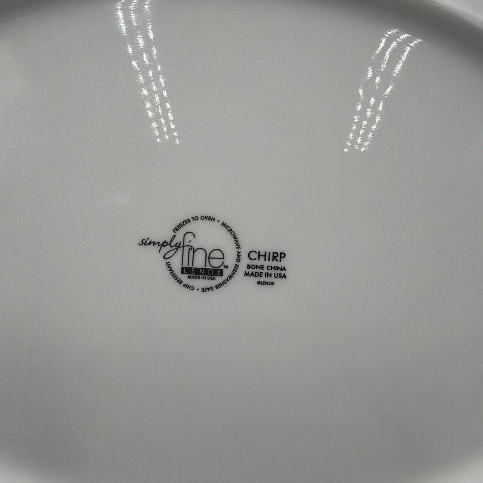 Lenox Chirp Oval Serving Platter 16" Flowers Birds White Teal Bone China USA NEW8