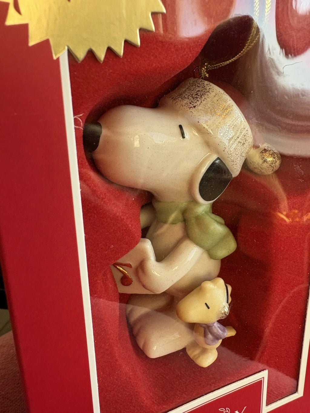 Lenox Peanuts Christmas Caroling With Snoopy Figurine Ornament Woodstock Dog NEW4