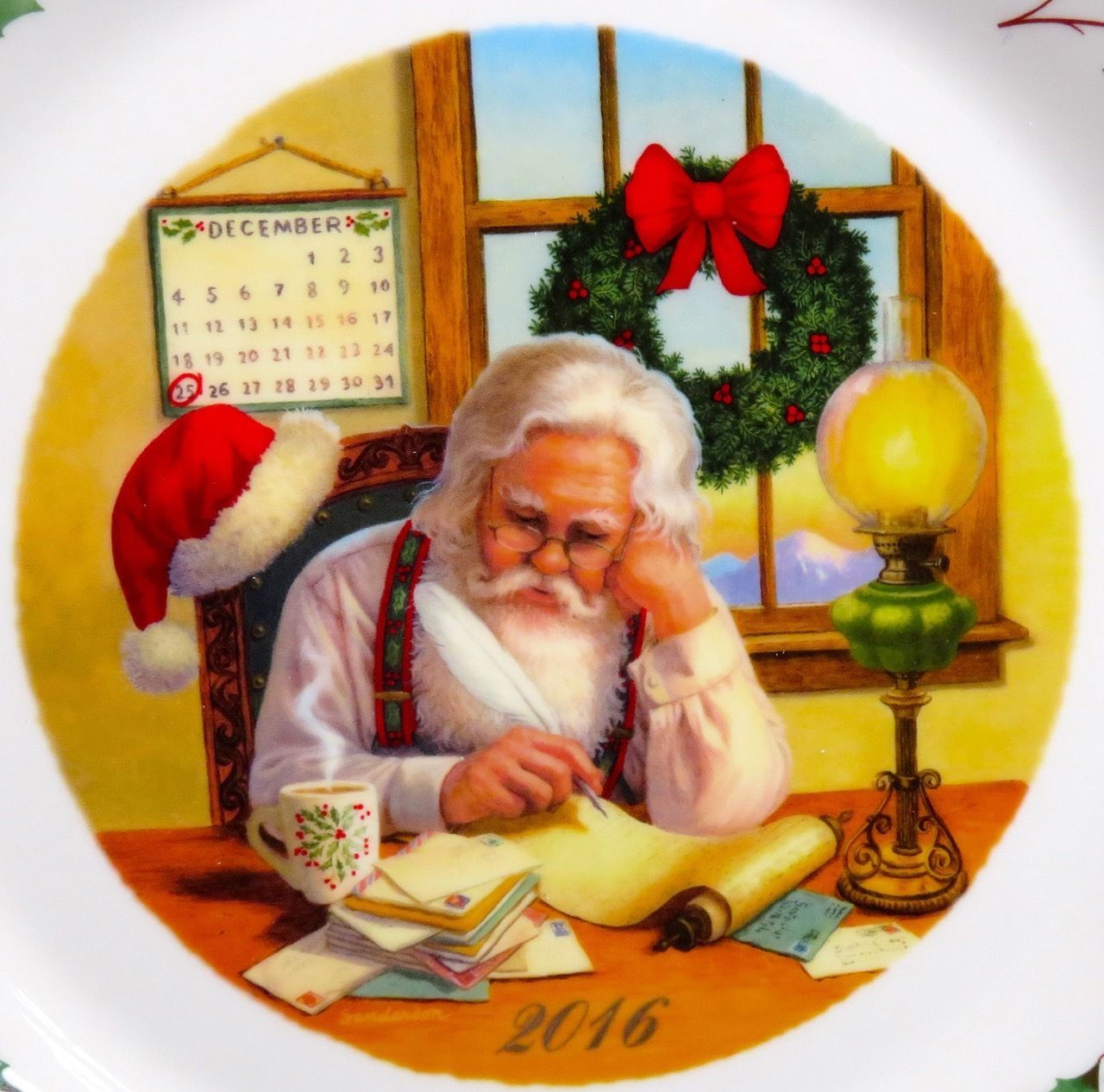 Lenox 2016 Santa Holiday Collectors Plate Annual Making A List Christmas USA NEW3