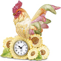 Lenox Rooster Clock Figurine Country Gentleman Colorful Sunflowers Quartz 9" NEW0