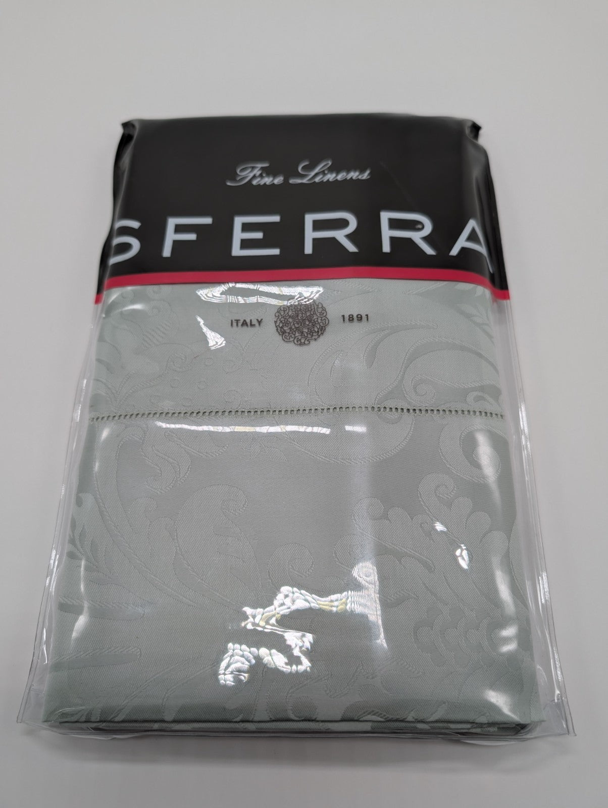 Sferra BrielIe Seamist Standard Pillowcase Egyptian Cotton Damask 1020 Italy NEW0