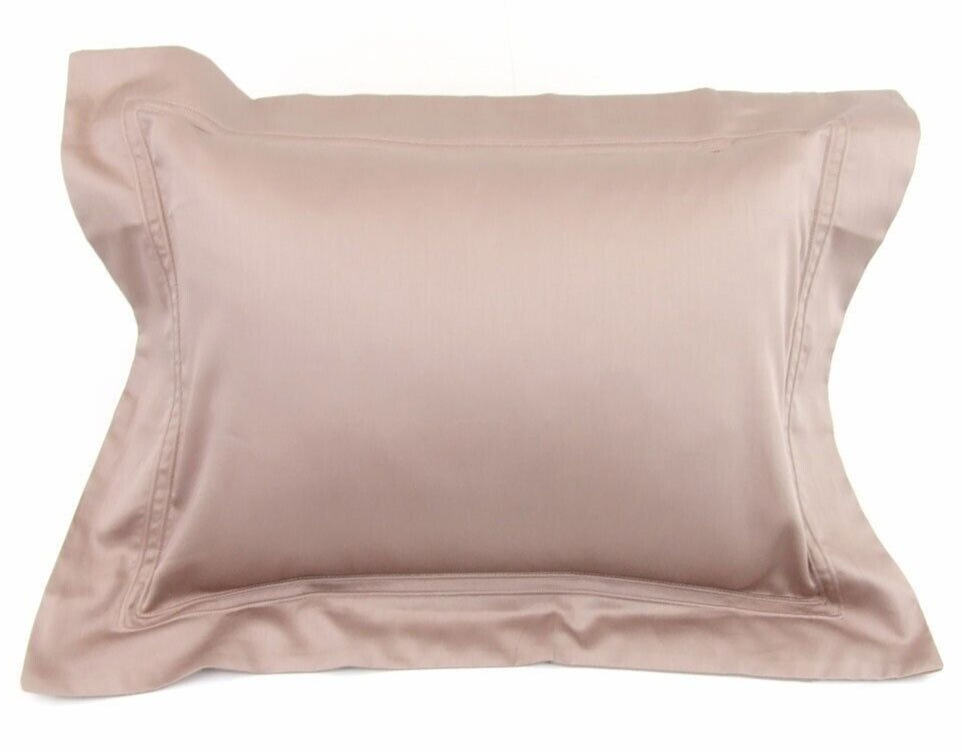 Yves Delorme Triomphe Taupe King Shams Sureau Egyptian Cotton Sateen France NEW1