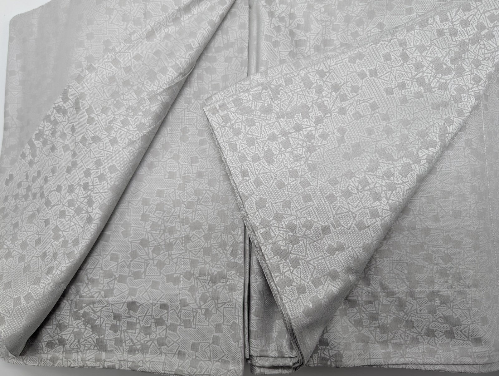 Sferra Catella Grey Euro Sham Pair Squares Cotton Sateen Jacquard Italy NEW10