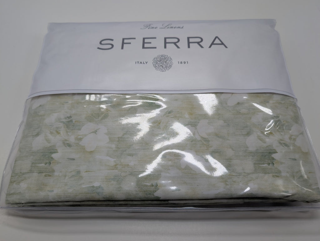 Sferra Pittore Queen Duvet Green Floral Pastel Multicolor Sateen Print Italy NEW0