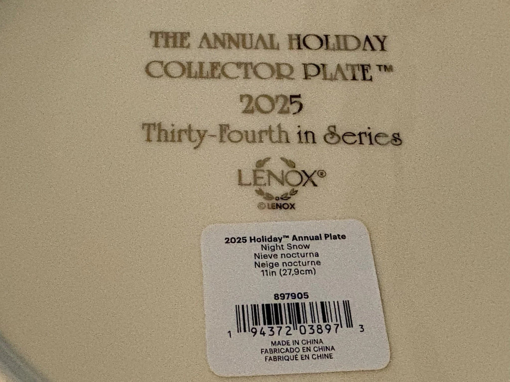 Lenox 2025 Holiday Collector Plate Night Snow Horse Drawn Carriage Bridge LE NEW5