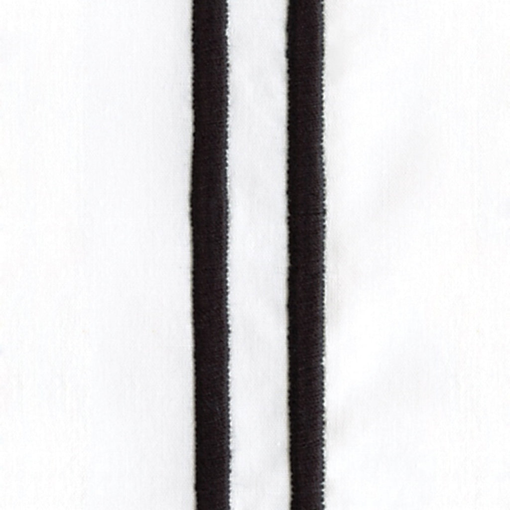Sferra Grande Hotel White King Sham Black Stripes 100% Cotton Percale Italy NEW1