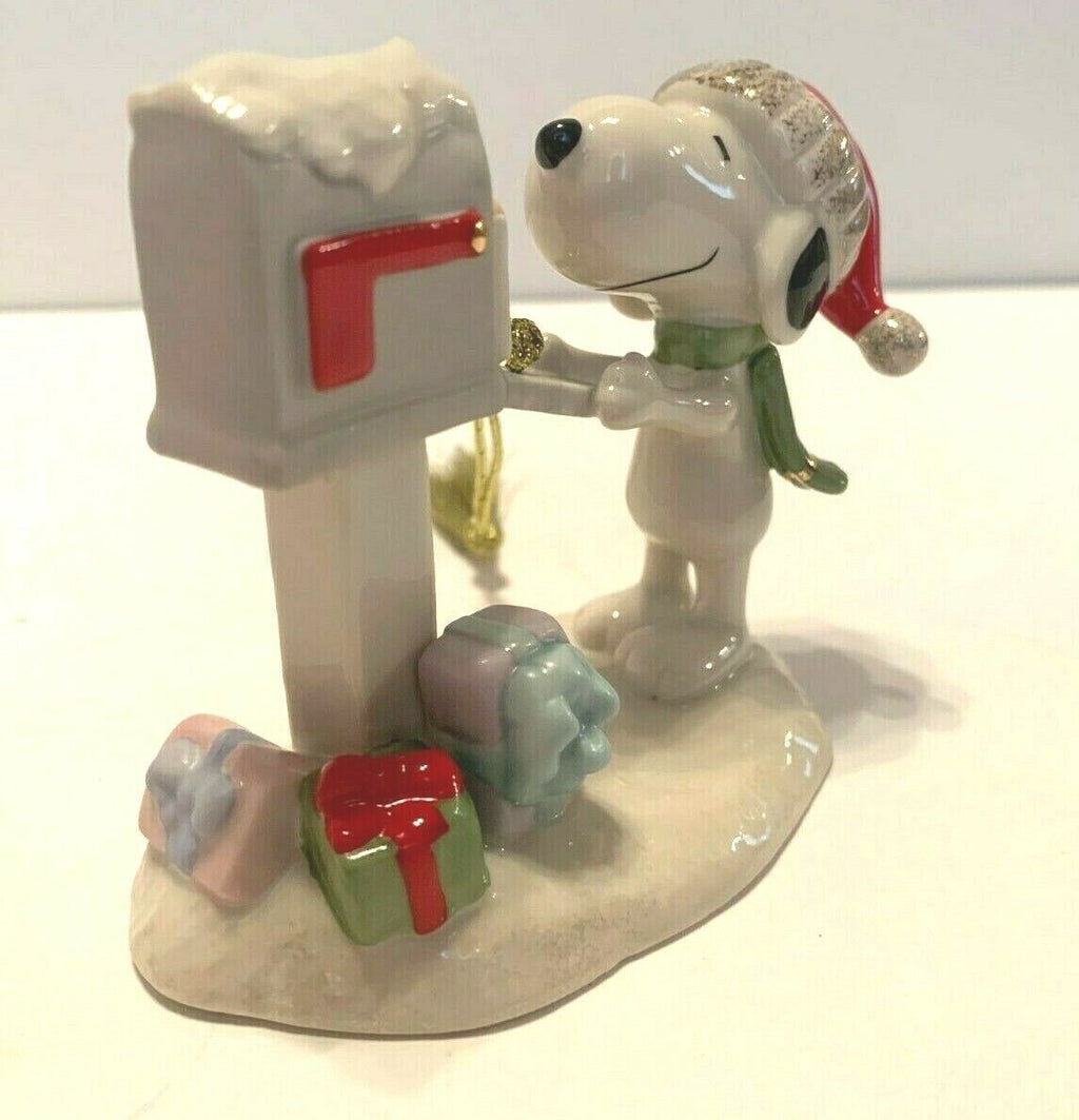 Lenox Peanuts Snoopy's Letter to Santa Ornament Figurine Woodstock Mailbox NEW7