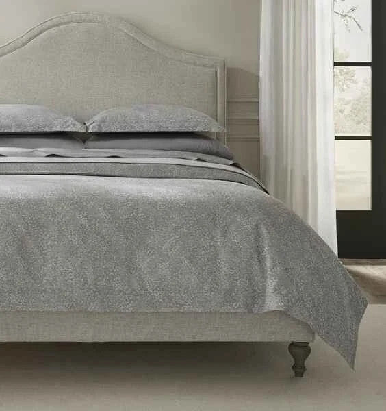 Sferra Bione Grey Queen Duvet Textured Pattern Cotton Sateen Jacquard Italy NEW2