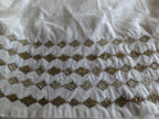 Sferra Lucido Ivory Velvet Christmas Tree Skirt Gold Diamond Embroidery 60" NEW5